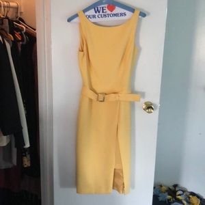 Striking banana yellow, below the knee dress